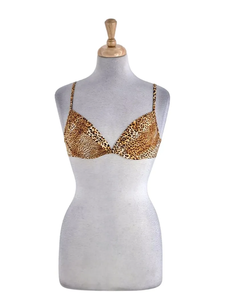 ANIMAL PRINT DETAILED BIKINI TOP sold by FBO