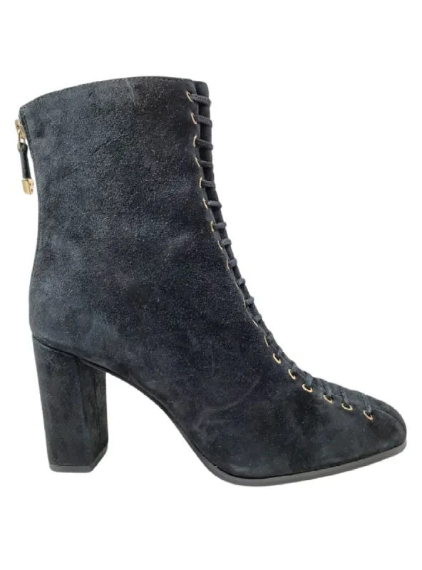 LACE DETAIL BLOCK HEEL BOOTS sold by FBO