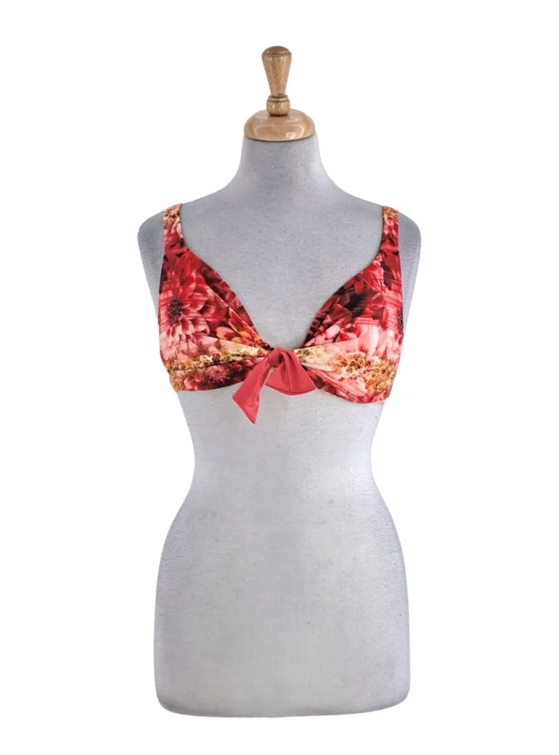 FLORAL FRONT TIE BIKINI TOP sold by FBO