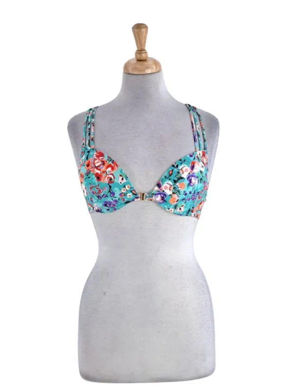 FLORAL THREE STRAP BIKINI TOP sold by FBO