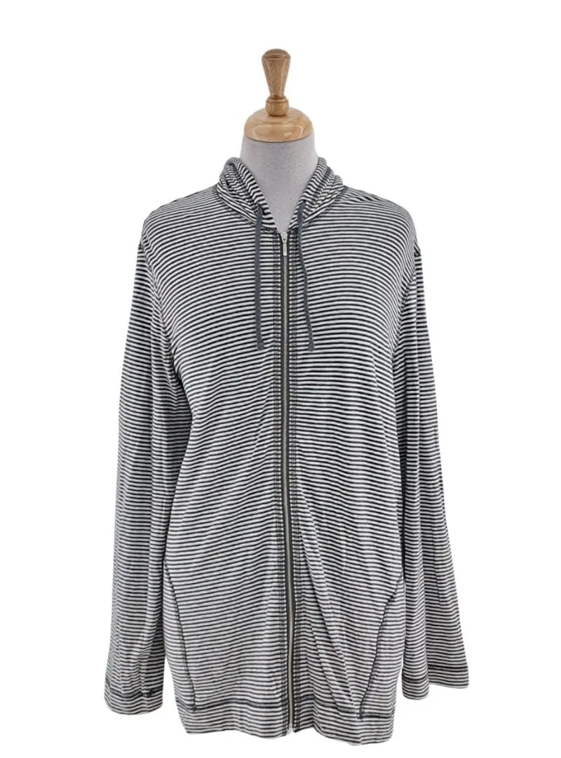 STRIPED ZIP UP HOODED JACKET sold by FBO