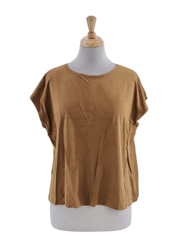 SUEDE FEEL BOXY TOP sold by FBO