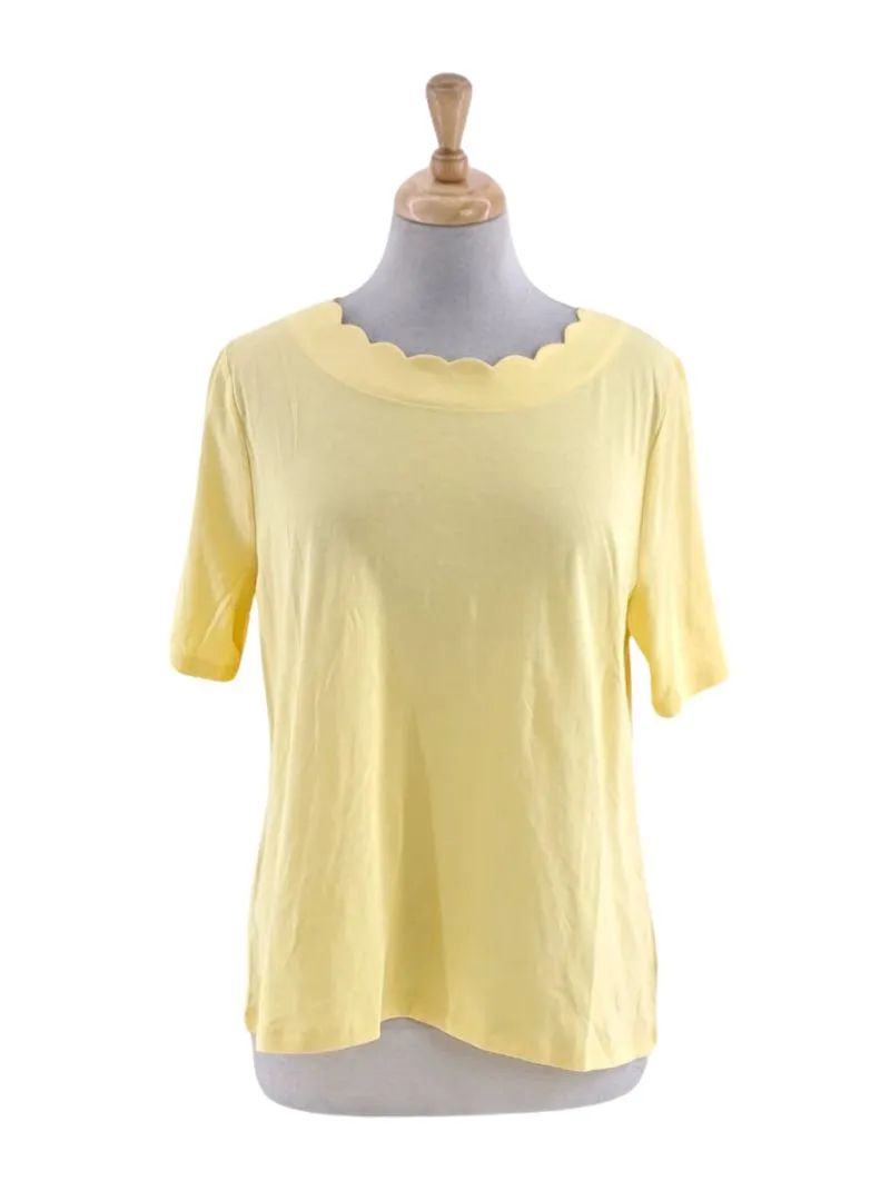 DETAILED PATTERNED NECKLINE TEE sold by FBO