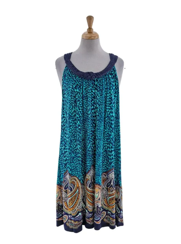 DETAILED NECKLINE SLEEVELESS DRESS sold by FBO