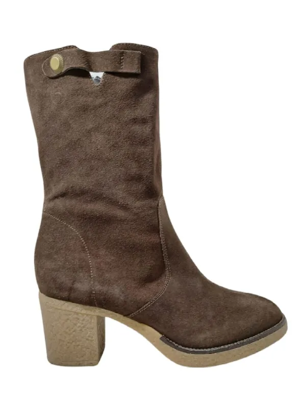 SUEDE BLOCK HEEL BOOTS sold by FBO