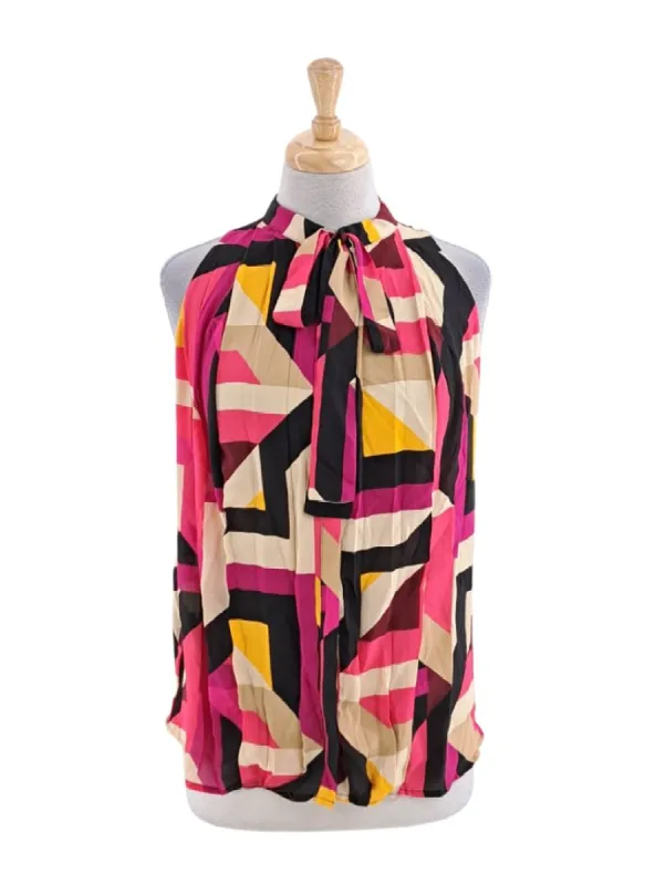 COLOR BLOCK SLEEVLESS BLOUSE sold by FBO