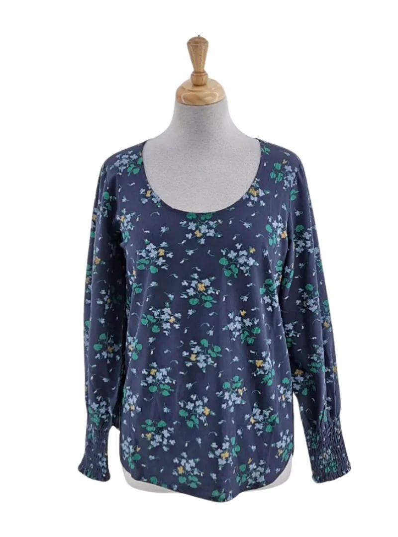 FLORAL RIB TEXTURED LONG SLEEVE TEE sold by FBO