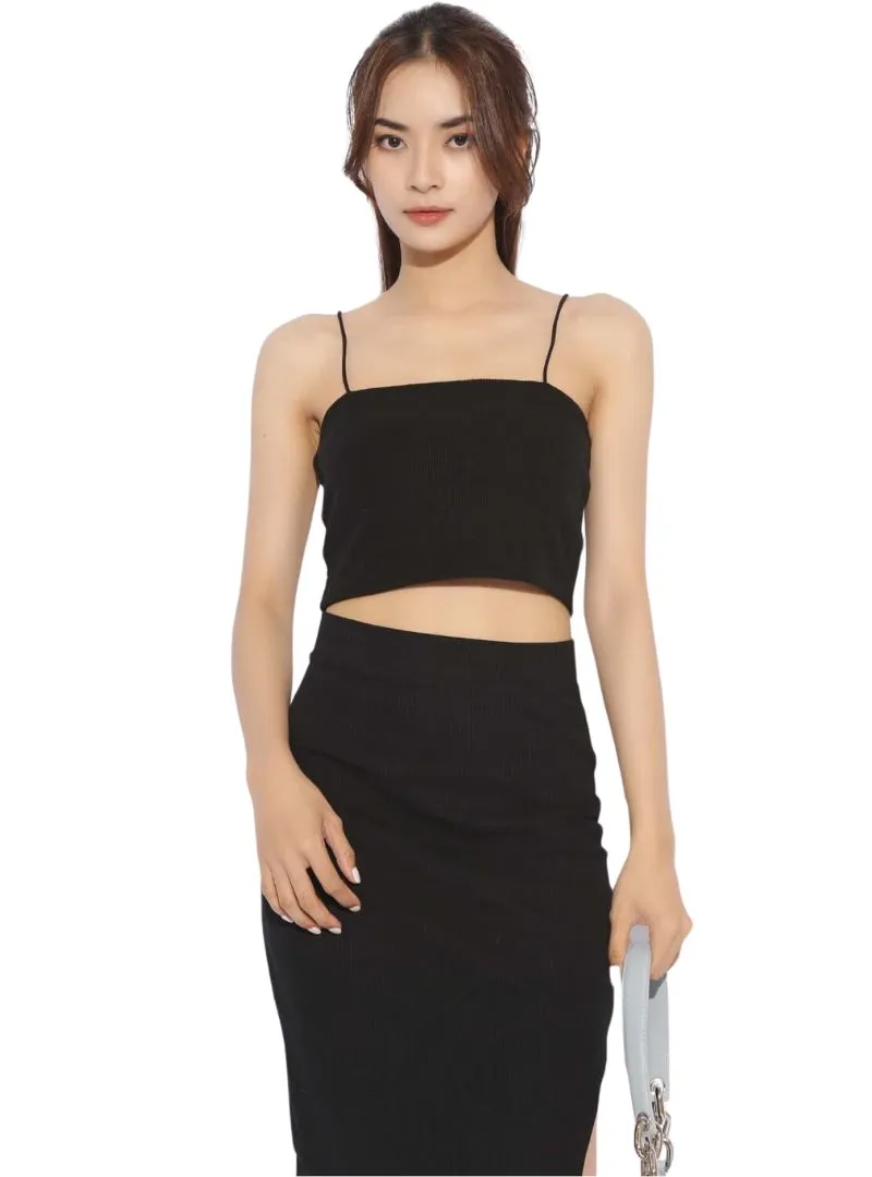 RIB SEAMLESS CAMI CROP TOP sold by FBO
