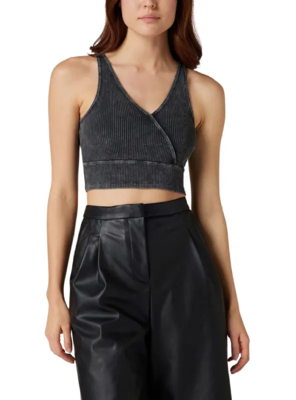 WASHED RIB TEXTURED CROP TOP sold by FBO