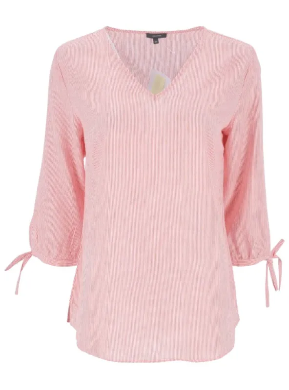 STRIPED V-NECK BLOUSE sold by FBO