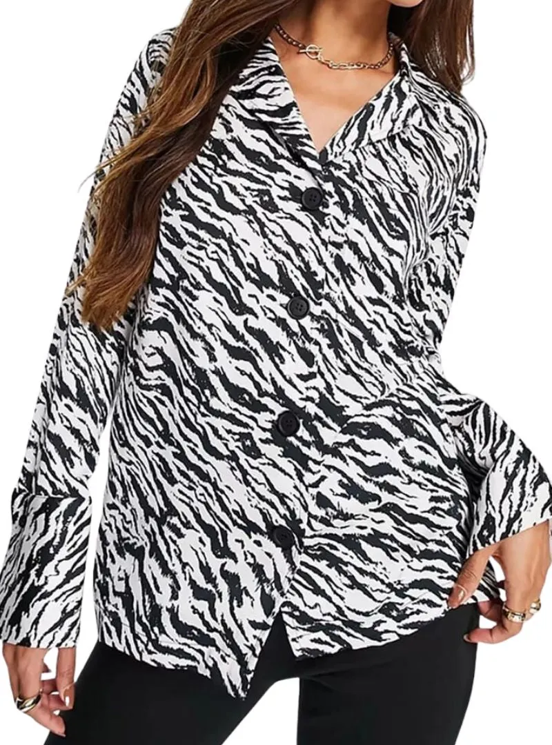 ANIMAL PRINT BUTTON UP SHIRT sold by FBO