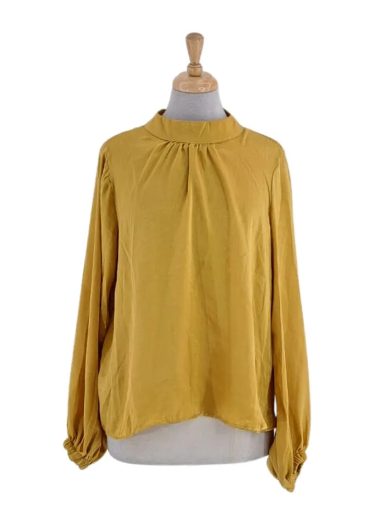 SATIN FEEL LONG SLEEVE BLOUSE sold by FBO