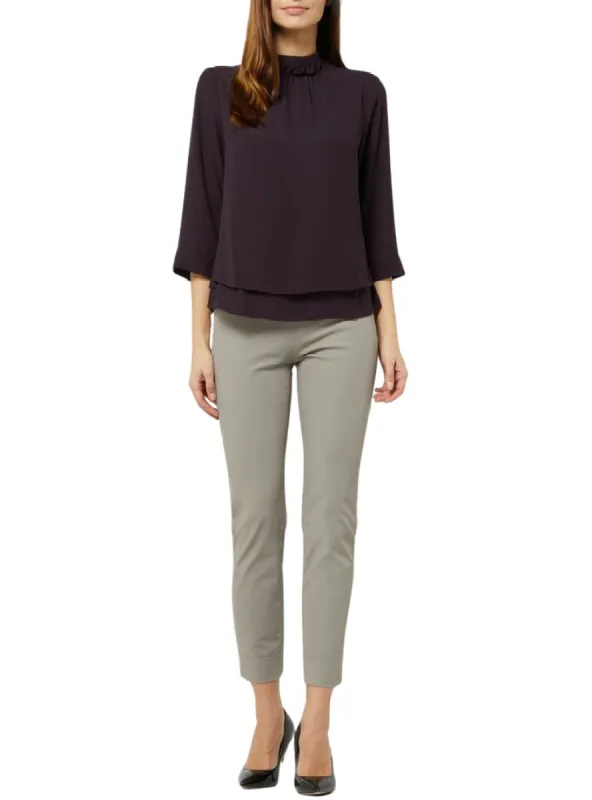 MOCK NECK DOUBLE LAYERD BLOUSE sold by FBO