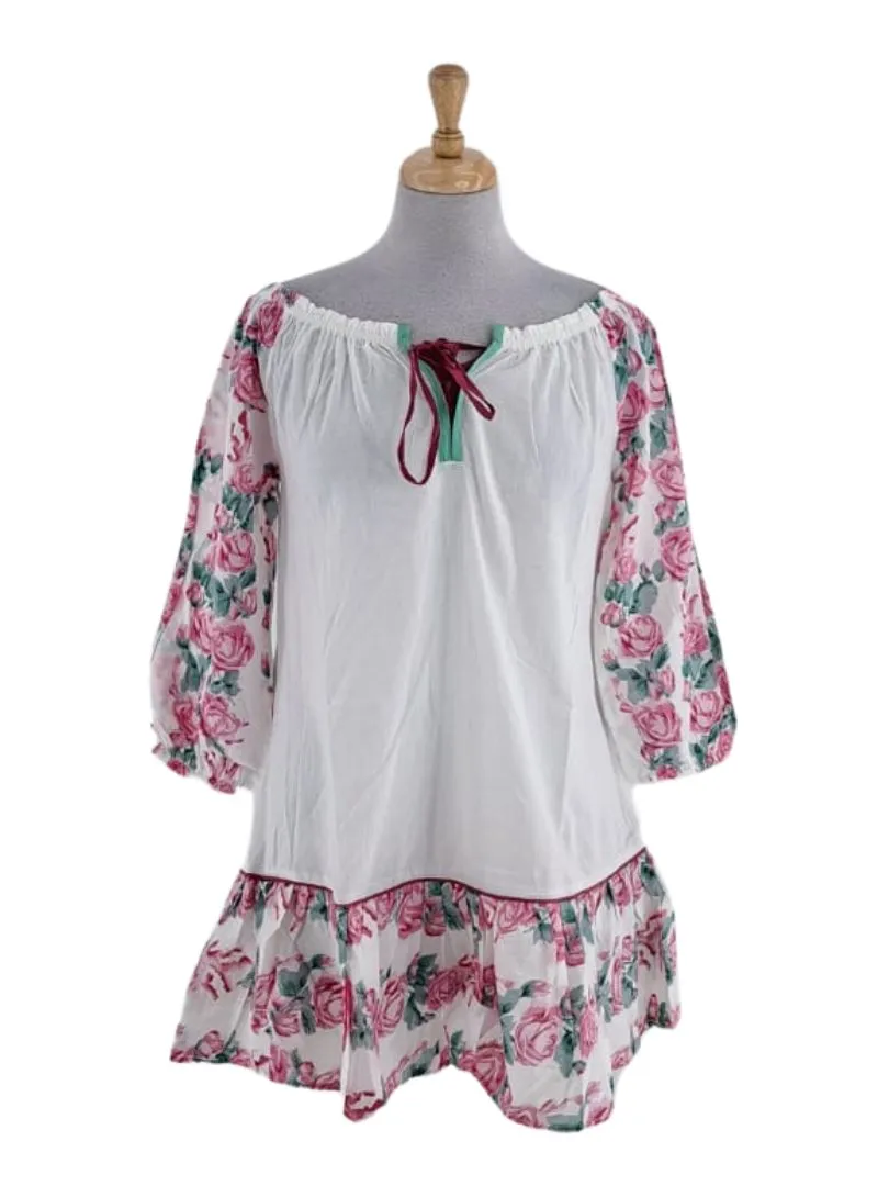 OFF THE SHOULDER FLORAL BLOUSE sold by FBO