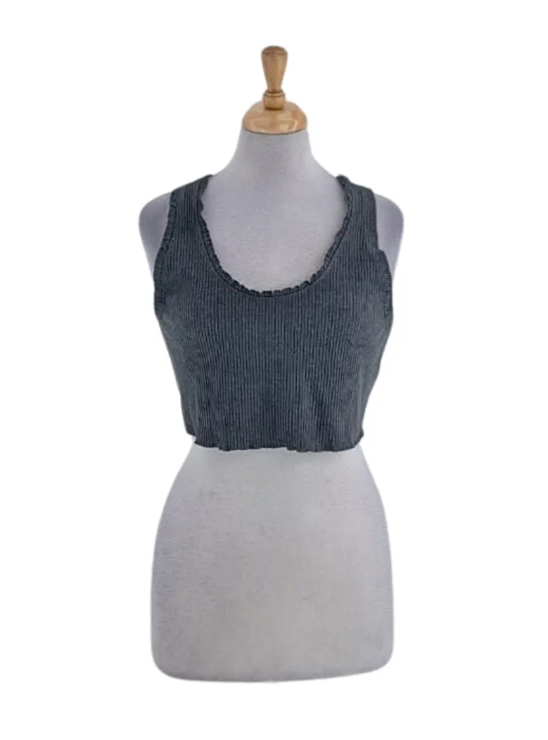 KNIT RIB TEXTURED CROP TOP sold by FBO