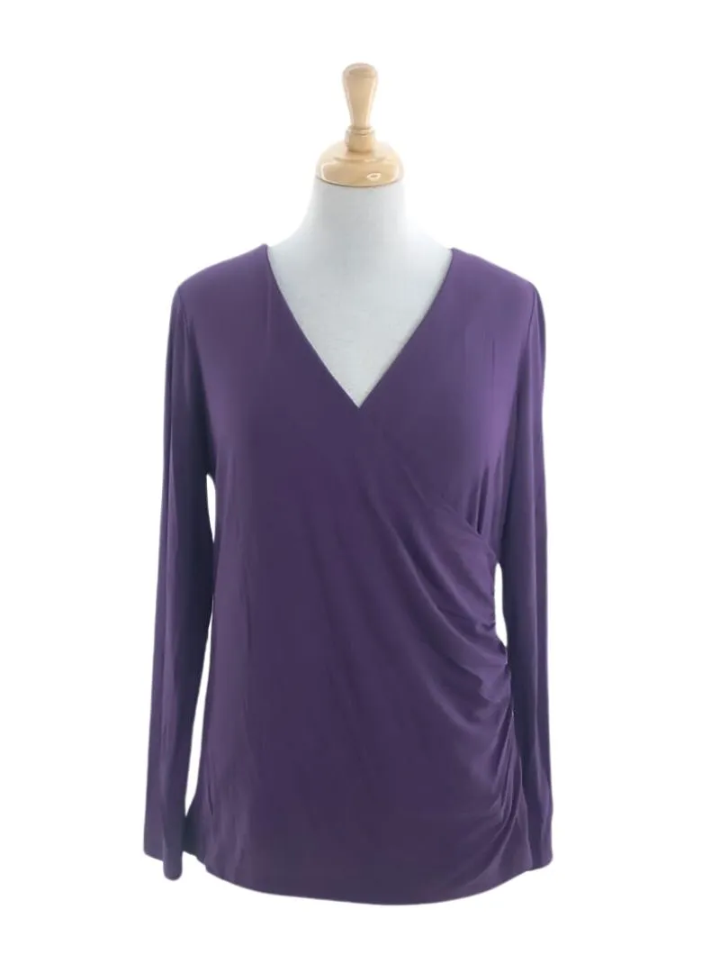 LONG SLEEVE WRAP TOP sold by FBO