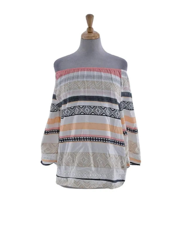 3 QUARTER SLEEVE WITH GEOMETRIC PRINT sold by FBO