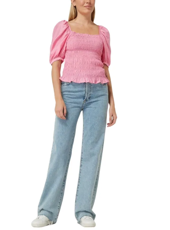 SHIRRED FRILL BLOUSE sold by FBO