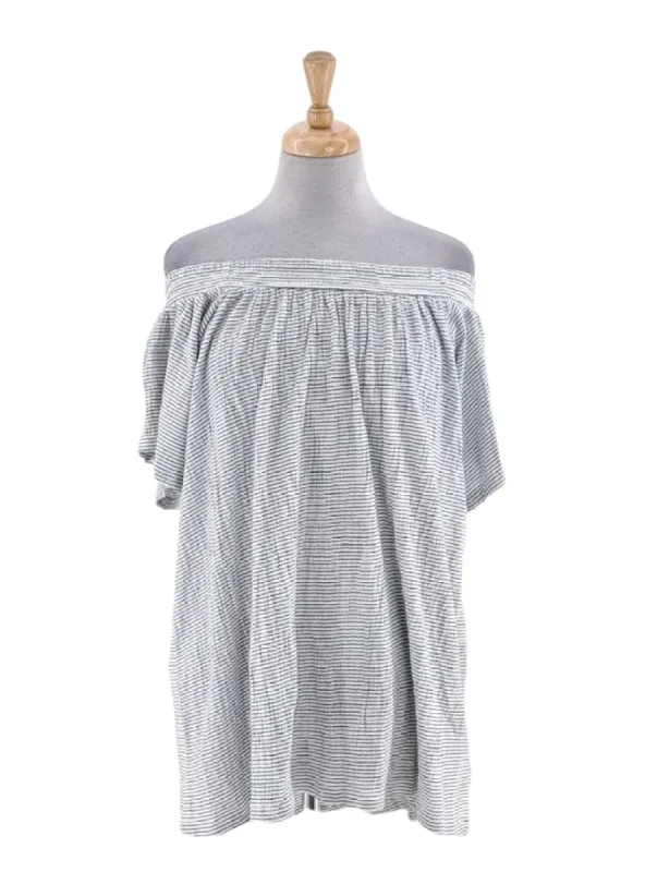 STRIPED OFF THE SHOULDER TOP sold by FBO