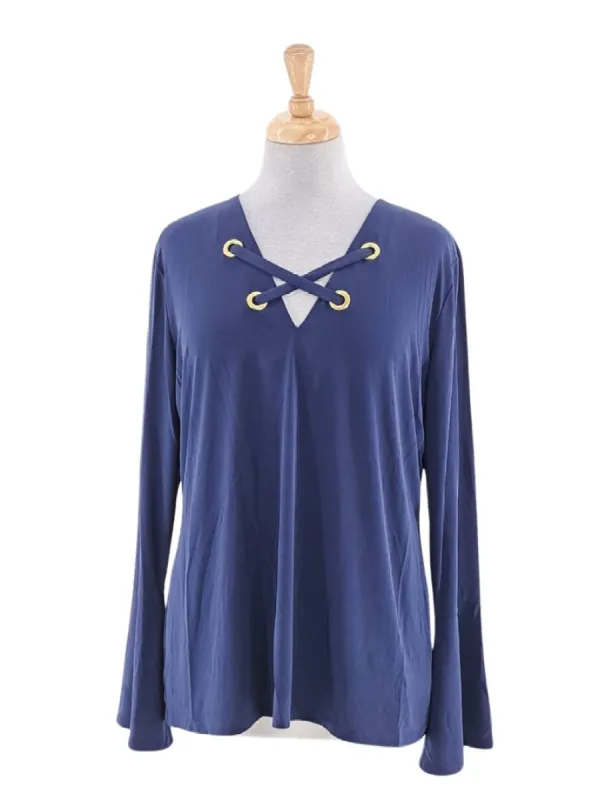 LACE DETAIL FLARE SLEEVE BLOUSE sold by FBO