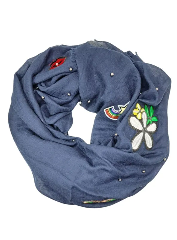 PATCH STUDDED DETAILED SCARF sold by FBO