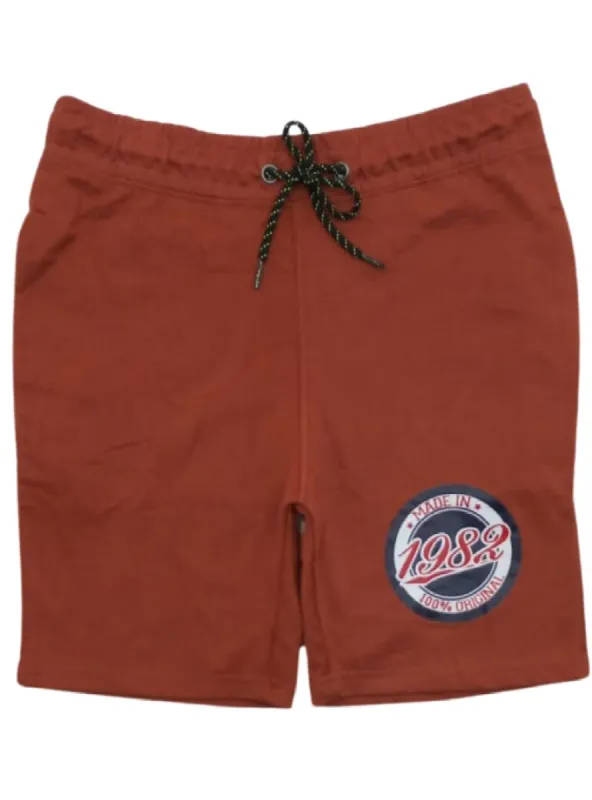 PRINTED LOGO FLEECE TEXTURED SHORTS sold by FBO