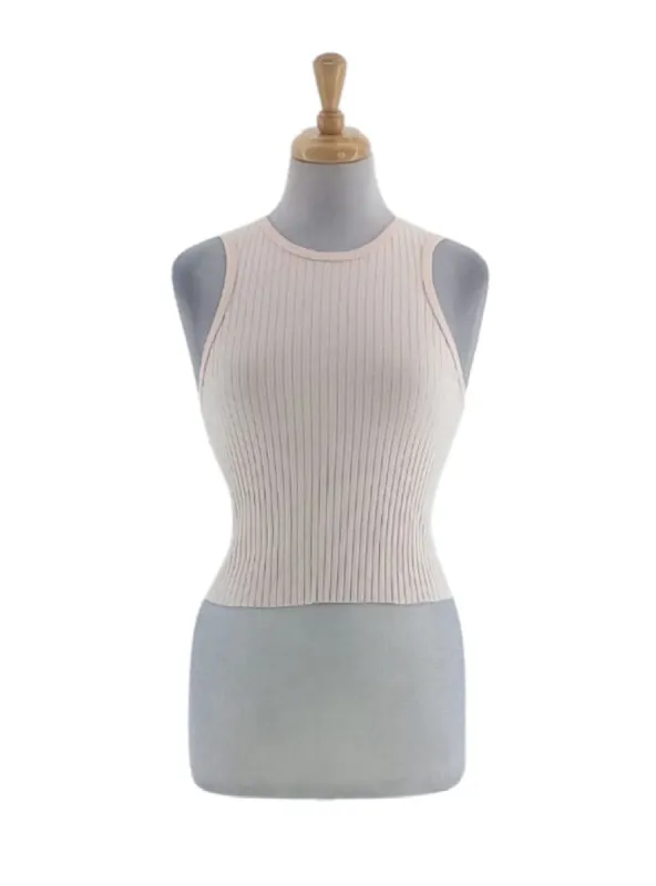 RIB TEXTURED TANK CROP TOP sold by FBO