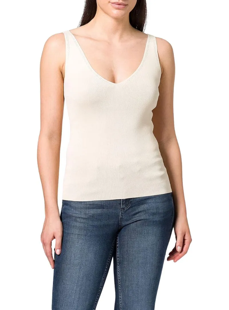 CUT OUT V-NECK SLEEVELESS KNIT TOP sold by FBO product image thumbnail 2