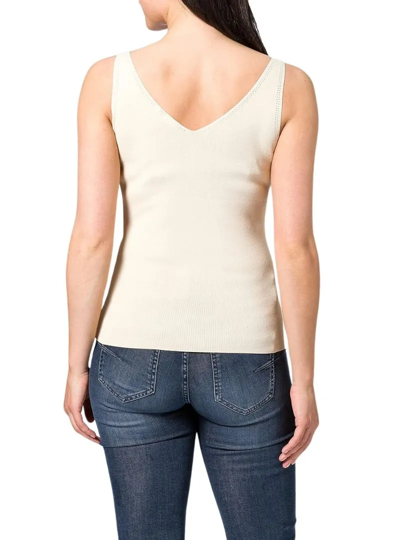 CUT OUT V-NECK SLEEVELESS KNIT TOP sold by FBO product image thumbnail 3