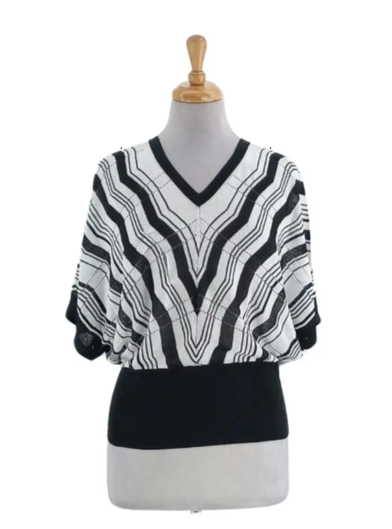 DETAILED STRIPED KNIT TOP sold by FBO