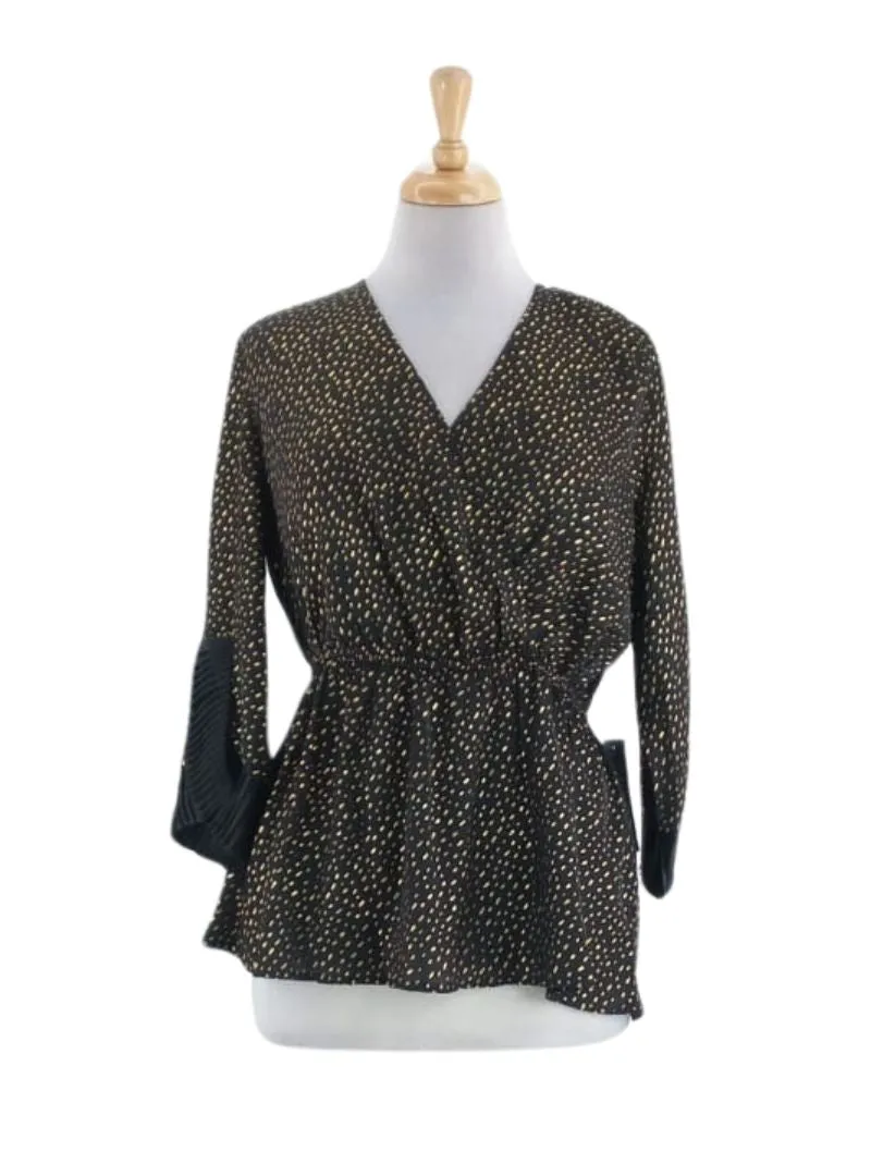 DETAILED WRAP PEPLUM BLOUSE sold by FBO