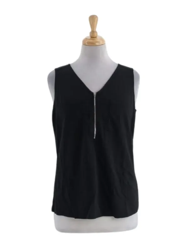 ZIP UP POCKET SLEEVELESS BLOUSE sold by FBO