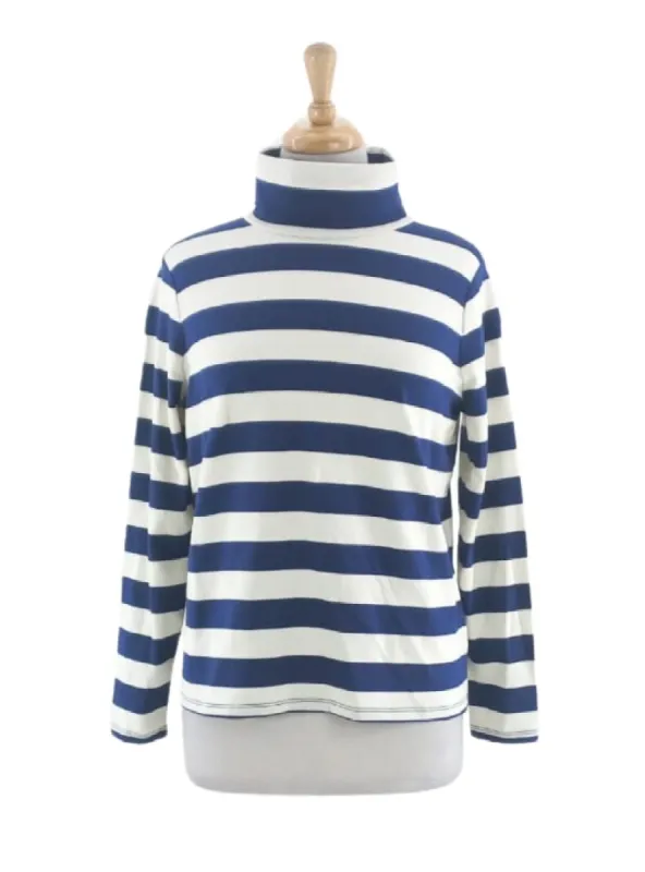 STRIPED TURTLE NECK LONG SLEEVE TEE sold by FBO