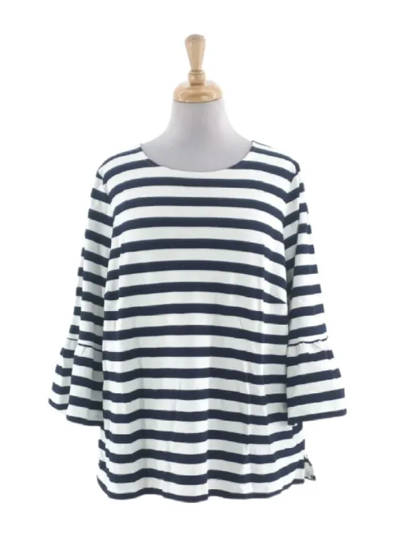STRIPED FLARE SLEEVE TOP sold by FBO