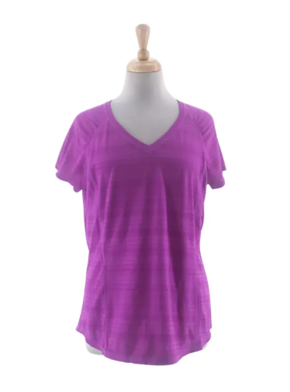 STRIPED ACTIVE V-NECK TEE sold by FBO