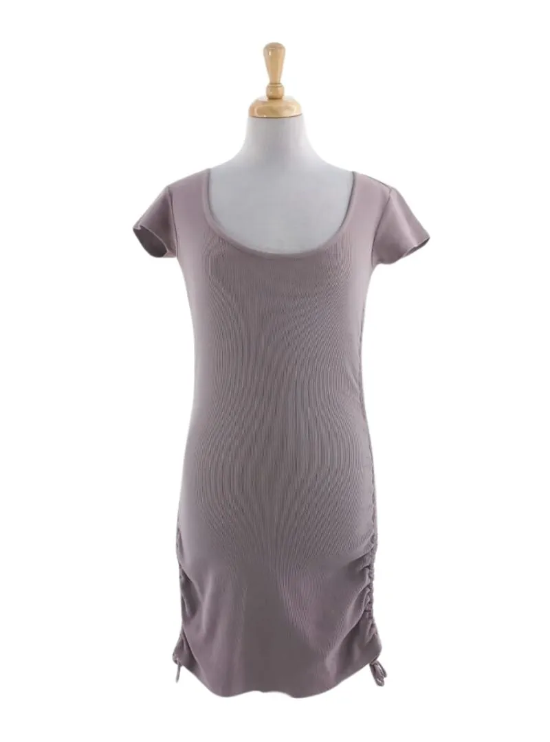 RIB TEXTURE RUCHED DRESS sold by FBO