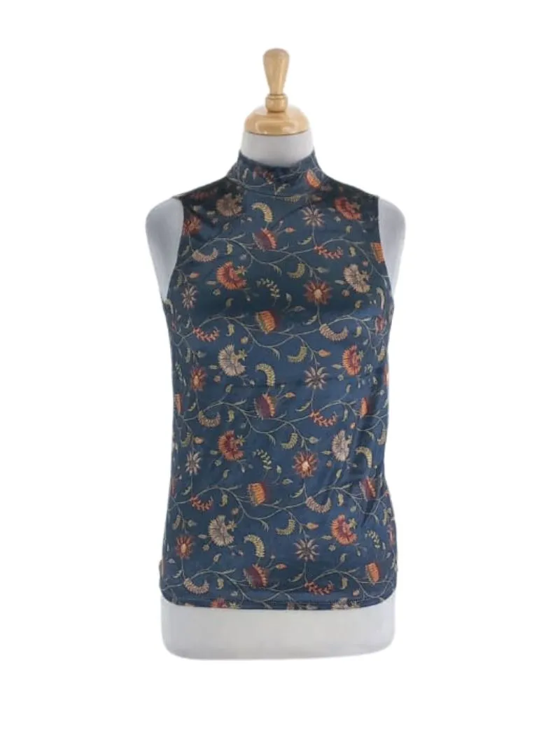 VELVET DETAILED MOCK NECK TOP sold by FBO