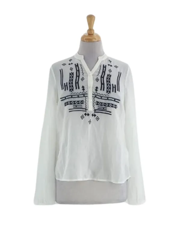 PATTERN DETAIL SHEER BLOUSE sold by FBO