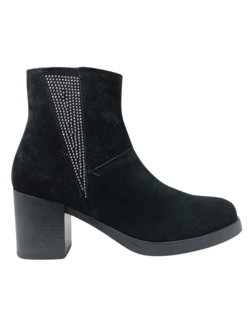 SUEDE FEEL BLOCK HEEL BOOTS sold by FBO