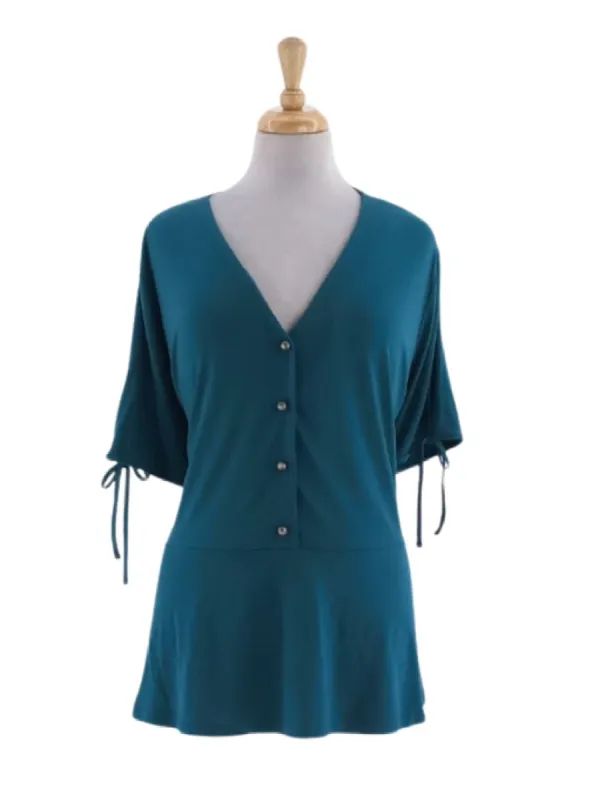 BUTTONED PEPLUM BLOUSE sold by FBO