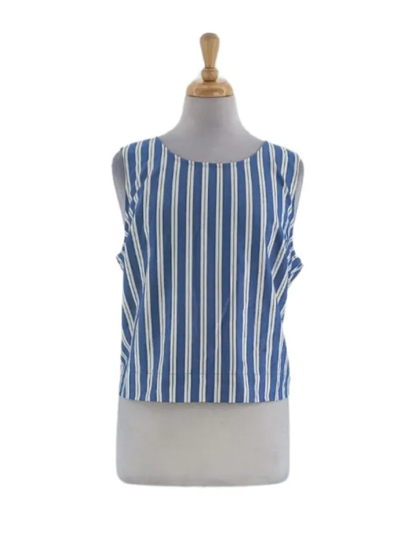 STRIPE PATTERNED BUTTON BACK BLOUSE sold by FBO