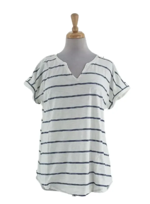 STRIPPED V-NECK TSHIRT sold by FBO