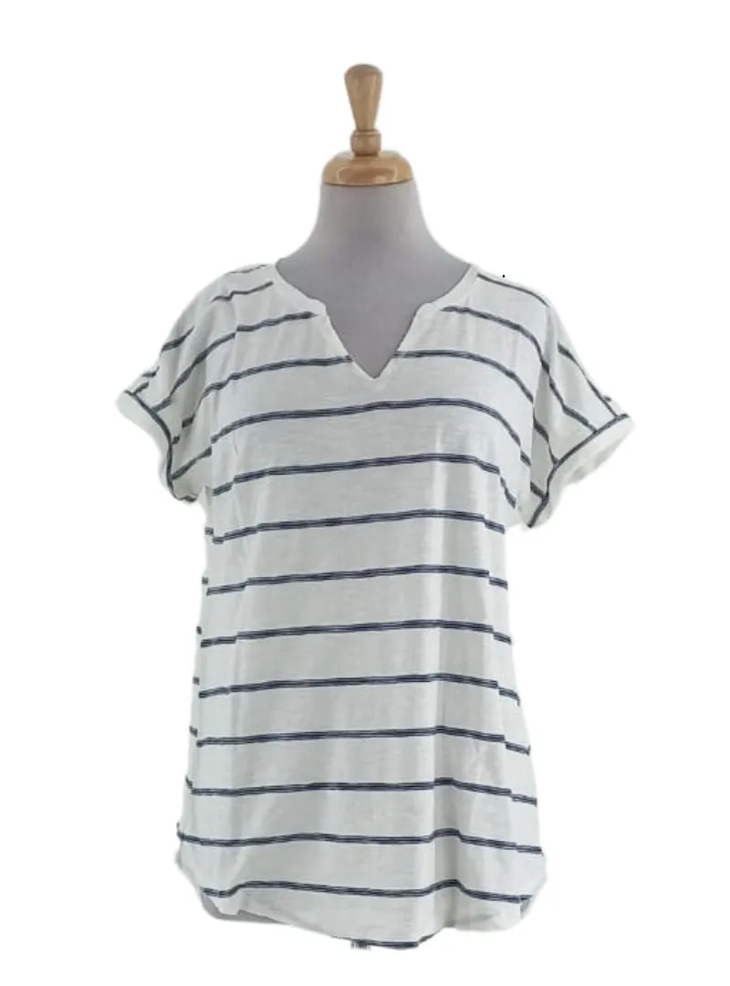 STRIPPED V-NECK TSHIRT sold by FBO