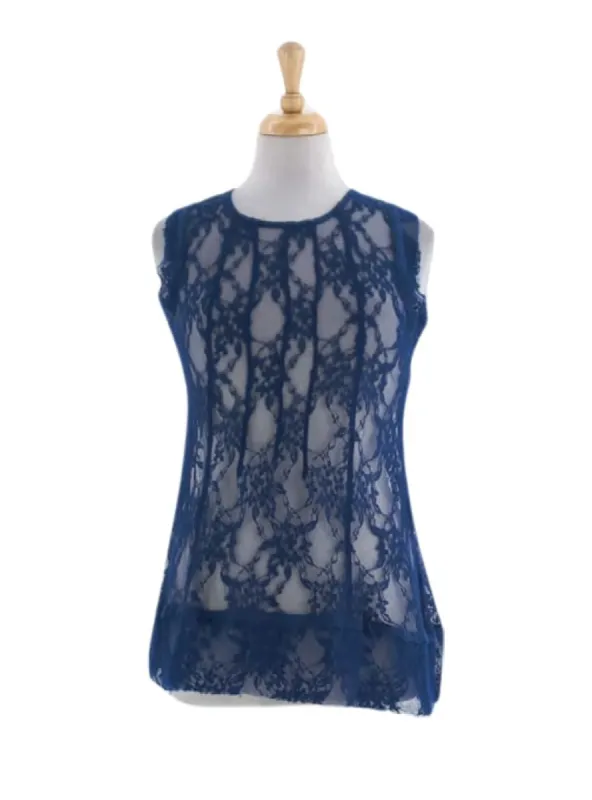 DETAILED LACE MESH TOP sold by FBO