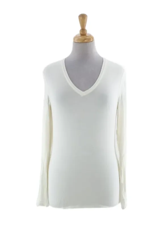 BASIC V-NECK LONG SLEEVE TEE sold by FBO