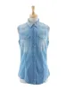 SLEEVELESS DENIM SHIRT sold by FBO