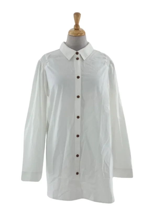 PUFF SLEEVE BUTTON UP SHIRT sold by FBO