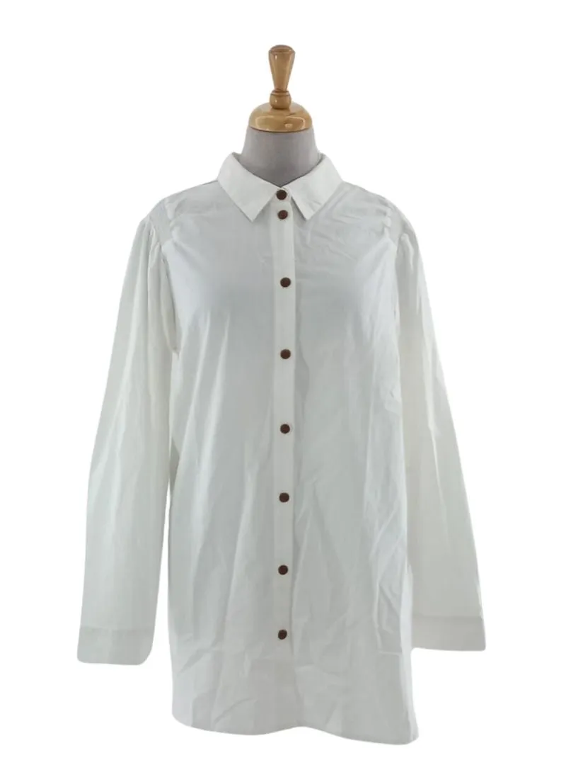 PUFF SLEEVE BUTTON UP SHIRT sold by FBO
