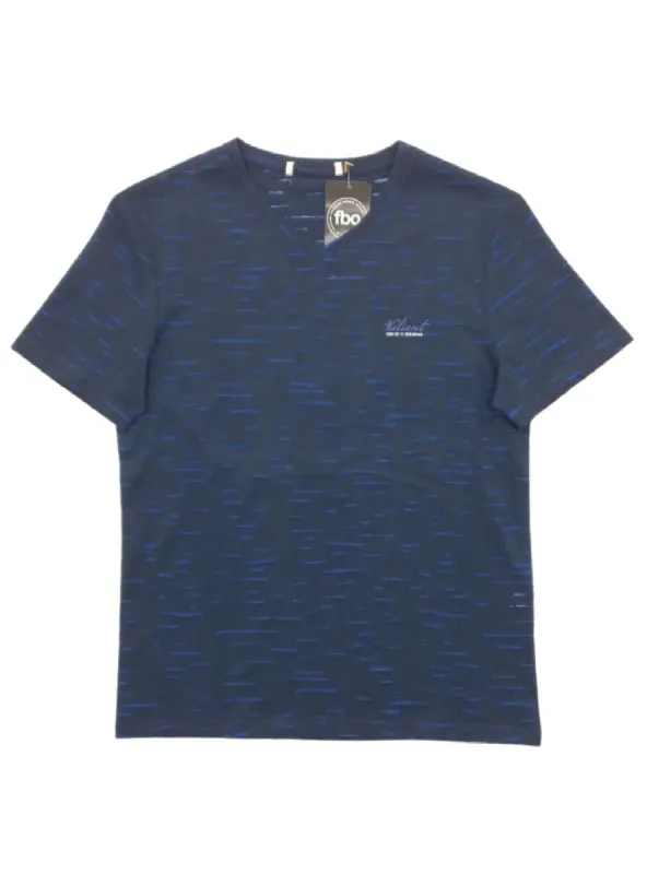 STRIPED PRINTED CREW TEE sold by FBO