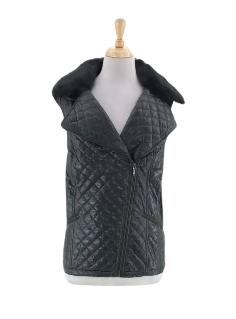 QUILTED FUR BODYWARMER sold by FBO